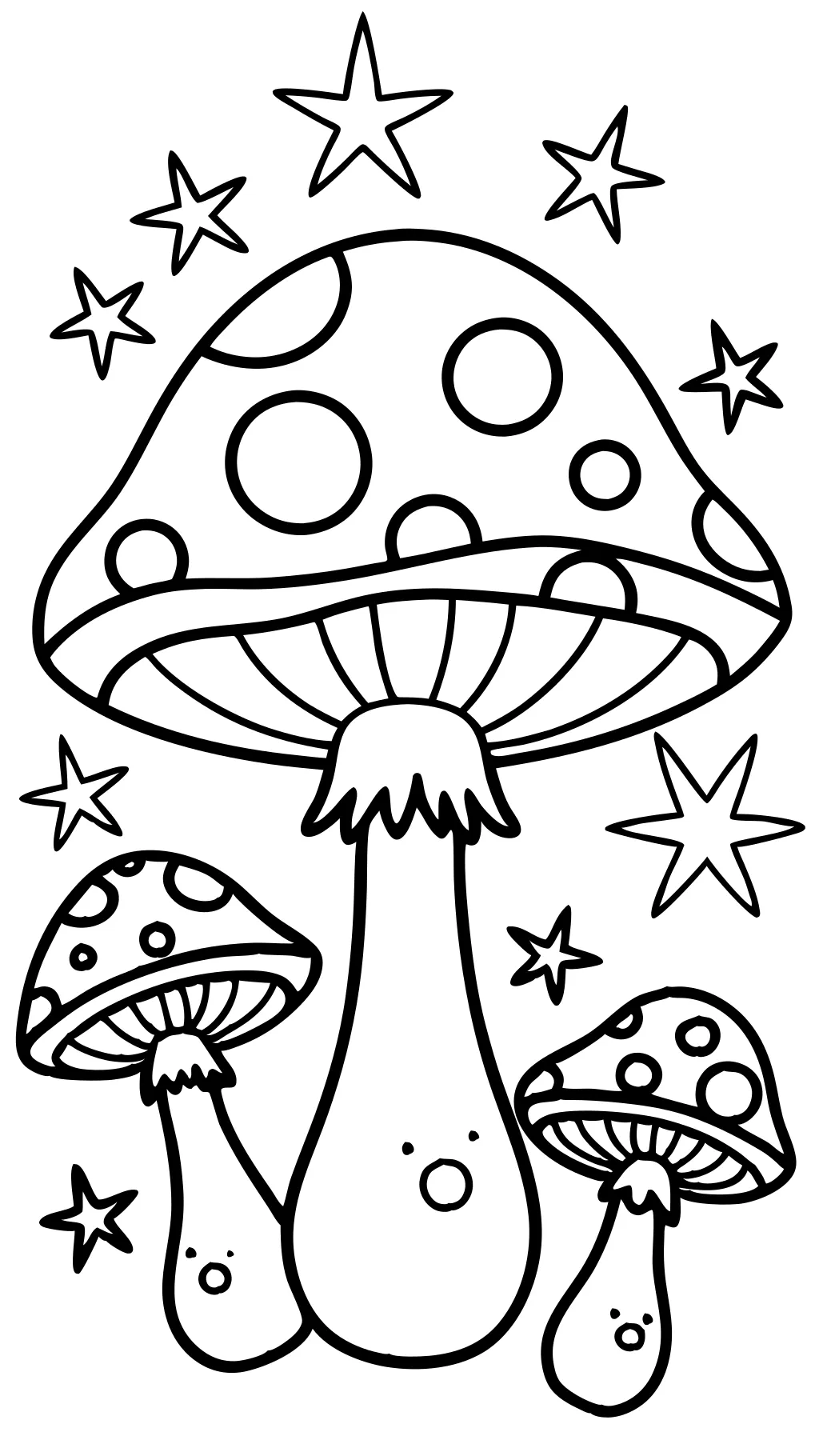 easy trippy mushroom coloring pages